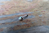 Blue Opal Cone Cartilage Labret Monroe Tragus Flatback Surgical Steel Barbell Piercing 16G (1.2mm) 6mm 8mm 10mm