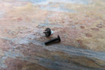 Black Titanium Ion Plated White Opal Cone Cartilage Labret Monroe Tragus Flatback Surgical Steel Barbell Piercing 16G (1.2mm) 6mm 8mm 10mm