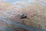 Gold Titanium Ion Plated White Opal Cone Cartilage Labret Monroe Tragus Flatback Surgical Steel Barbell Piercing 16G (1.2mm) 6mm 8mm 10mm