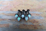 Black Titanium Ion Plated White Opal Cone Cartilage Labret Monroe Tragus Flatback Surgical Steel Barbell Piercing 16G (1.2mm) 6mm 8mm 10mm