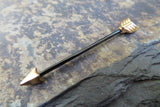 Arrow Gold & Black Ion Plated Two Tone 14G Industrial Surgical Steel Barbell Piercing 14G (1.6mm)