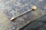 Arrow Gold Ion Plated 14G Industrial Surgical Steel Barbell Piercing 14G (1.6mm)