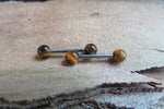 16G Tiger Eye 4mm Natural Stone Internally Threaded Surgical Steel Barbell Nipple Ring Cartilage Tragus Helix 16G (1.2mm) Piercing