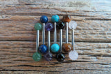 16G Turquoise Howlite 4mm Natural Stone Internally Threaded Surgical Barbell Bridge Nipple Ring Cartilage Tragus Helix 16G (1.2mm) Piercing