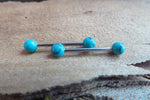16G Turquoise Howlite 4mm Natural Stone Internally Threaded Surgical Barbell Bridge Nipple Ring Cartilage Tragus Helix 16G (1.2mm) Piercing