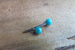 16G Turquoise Howlite 4mm Natural Stone Internally Threaded Surgical Barbell Bridge Nipple Ring Cartilage Tragus Helix 16G (1.2mm) Piercing