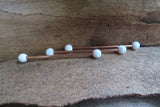 Rose Gold Ion Plated White Opal 100% Surgical Steel Industrial Scaffold Barbell 14G (1.6mm) Piercing