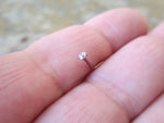 Minimalist 20G Silver 2mm Clear Zirconia Gem Surgical Steel Nose Nostril Piercing L Bend 20G (0.81mm)