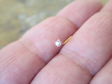 Minimalist 20G Silver 2mm Clear Zirconia Gem Surgical Steel Nose Nostril Piercing L Bend 20G (0.81mm)