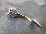 Silver Custom Lengths Arrow Belly Ring 14G (1.6mm) Piercing