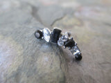 Black & Clear Made with Swarovski Crystal Gems 100% Surgical Steel Cartilage Tragus Barbell 16G (1.2mm) Piercing
