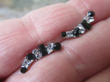 Black & Clear Made with Swarovski Crystal Gems 100% Surgical Steel Cartilage Tragus Barbell 16G (1.2mm) Piercing