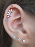 Clear Made with Swarovski Crystal Gems 100% Surgical Steel Cartilage Tragus Barbell 16G (1.2mm) Piercing