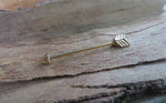 Arrow Gold & Black Ion Plated Two Tone 14G Industrial Surgical Steel Barbell Piercing 14G (1.6mm)