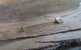 Arrow Gold & Black Ion Plated Two Tone 14G Industrial Surgical Steel Barbell Piercing 14G (1.6mm)