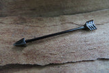 Arrow Gold & Black Ion Plated Two Tone 14G Industrial Surgical Steel Barbell Piercing 14G (1.6mm)