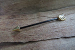 Arrow Gold & Black Ion Plated Two Tone 14G Industrial Surgical Steel Barbell Piercing 14G (1.6mm)