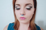 White Fire Opal Silver IP Faux Fake Septum Non Piercing