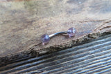 16G Turquoise Howlite Natural Stone Internally Threaded Surgical Steel Barbell Curve Eyebrow Ring 16G (1.2mm) Piercing