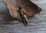 Tiger Eye Natural Stone Elephant Ganesh Belly Ring Piercing 14g (1.6mm) Piercing