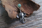 Black Obsidian Natural Stone Elephant Ganesh Belly Ring Piercing 14g (1.6mm) Piercing