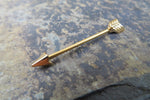 Arrow Gold Ion Plated 14G Industrial Surgical Steel Barbell Piercing 14G (1.6mm)