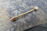 Arrow Gold Ion Plated 14G Industrial Surgical Steel Barbell Piercing 14G (1.6mm)