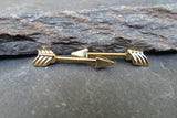 Set of 2 Arrow Gold Ion Plated 14G Surgical Steel Barbell Nipple Piercing 14G (1.6mm) Full Pair