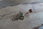 Tiger Eye Natural Stone Elephant Ganesh Belly Ring Piercing 14g (1.6mm) Piercing