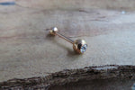 Aurora Borealis Gem Rose Gold Ion Plated 100% Surgical Steel 316L Barbell Tongue Ring 14G (1.6mm) Piercing