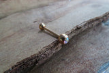 Aurora Borealis Gem Rose Gold Ion Plated 100% Surgical Steel 316L Barbell Tongue Ring 14G (1.6mm) Piercing