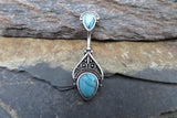 Bohemian Green Jasper Belly Ring 14g (1.6mm) Piercing