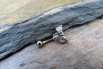 Made with Swarovski Crystals Heart Bow Curve Eyebrow Rook Daith Bar Ring 16G (1.2mm) Piercing 10mm