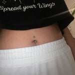 Gold Turquoise Howlite Natural Stone Belly Ring 14G (1.6mm) VCH Piercing 8mm 10mm 11mm 12mm Lengths