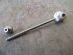 Black IP Howlite Skull Industrial Surgical Steel Barbell Piercing 14G (1.6mm) Small Balls