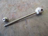 Howlite Skull Industrial Surgical Steel Barbell Piercing 14G (1.6mm) Small Balls