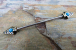 Turquoise Bronze Arrow Surgical Steel 316L Barbell Industrial 14G (1.6mm) Piercing