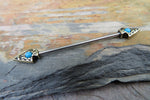 Turquoise Bronze Arrow Surgical Steel 316L Barbell Industrial 14G (1.6mm) Piercing