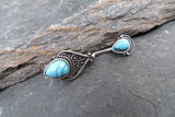 Bohemian Green Jasper Belly Ring 14g (1.6mm) Piercing