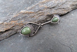 Bohemian Green Jasper Belly Ring 14g (1.6mm) Piercing