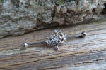 Silver IP Tree of Life Industrial Surgical Steel Barbell Piercing 14G (1.6mm) 32mm 35mm 38mm