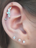 Aurora Borealis Made with Swarovski Crystal Gems 100% Surgical Steel Cartilage Tragus Barbell 16G (1.2mm) Piercing