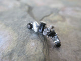 Black & Clear Made with Swarovski Crystal Gems 100% Surgical Steel Cartilage Tragus Barbell 16G (1.2mm) Piercing