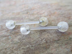 Bioflex Rutile Quartz Natural Stone Barbell Nipple Ring Tongue Ring 14g (1.6mm) Piercing
