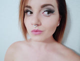 Rose Gold IP Five Crystal Gems Faux Fake Septum Non Piercing