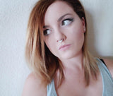 Silver IP Five Crystal Gems Faux Fake Septum Non Piercing