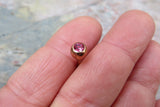 Aurora Borealis Gem Rose Gold Ion Plated 100% Surgical Steel 316L Barbell Tongue Ring 14G (1.6mm) Piercing