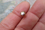 Aurora Borealis Gem Rose Gold Ion Plated 100% Surgical Steel 316L Barbell Tongue Ring 14G (1.6mm) Piercing