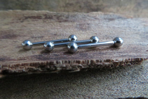 Internally Threaded 14G 100% Surgical Steel 316L Barbell Nipple Ring Tongue Ring 14G (1.6mm) Piercing All Lengths