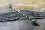 Turquoise Bronze Arrow Surgical Steel 316L Barbell Industrial 14G (1.6mm) Piercing
